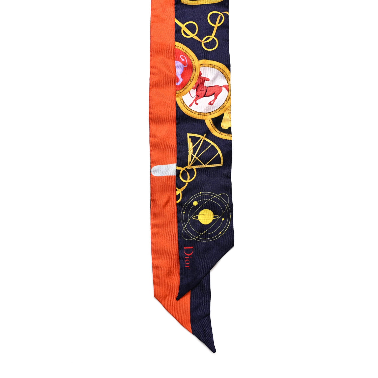 Christian Dior Silk ABCDior A Mitzah Scarf Blue Marine 2 of 4