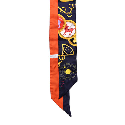 Christian Dior Silk ABCDior A Mitzah Scarf Blue Marine 2 of 4