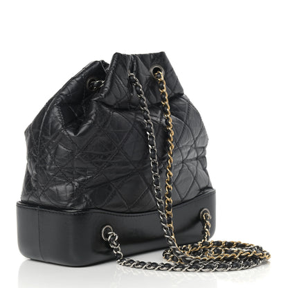 Chanel Aged Calfskin Quilted Small Gabrielle Backpack Black 3 of 12