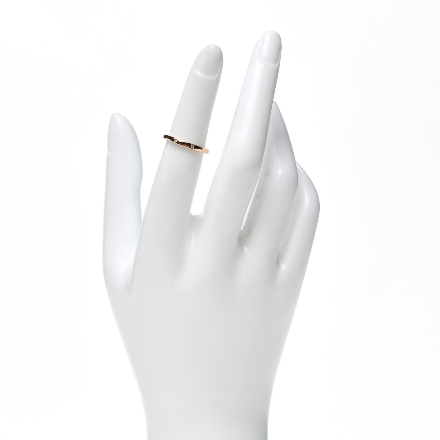 Cartier 18K Pink Gold 3 Diamond Ballerine Wedding Band Ring 49 4.75 4 of 8