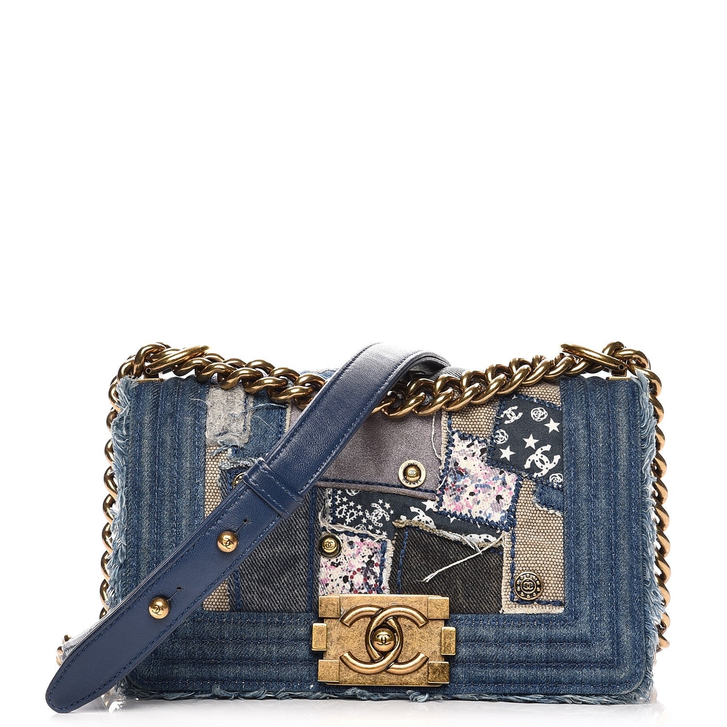 Chanel Denim Patchwork Small Boy Flap Blue 1 of 7