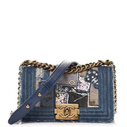 Chanel Denim Patchwork Small Boy Flap Blue 1 of 7