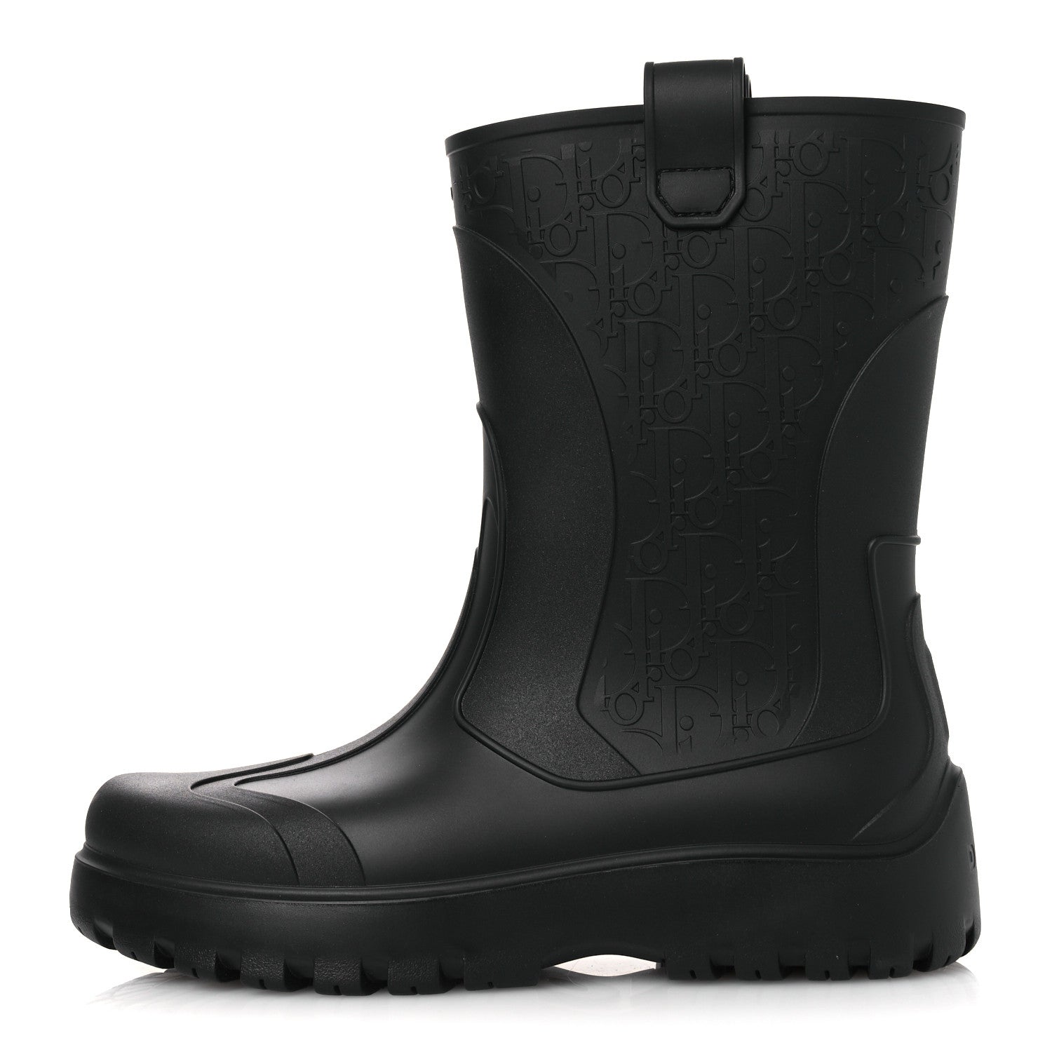 Christian Dior Rubber Oblique Mens Garden Rain Boots 43 Black