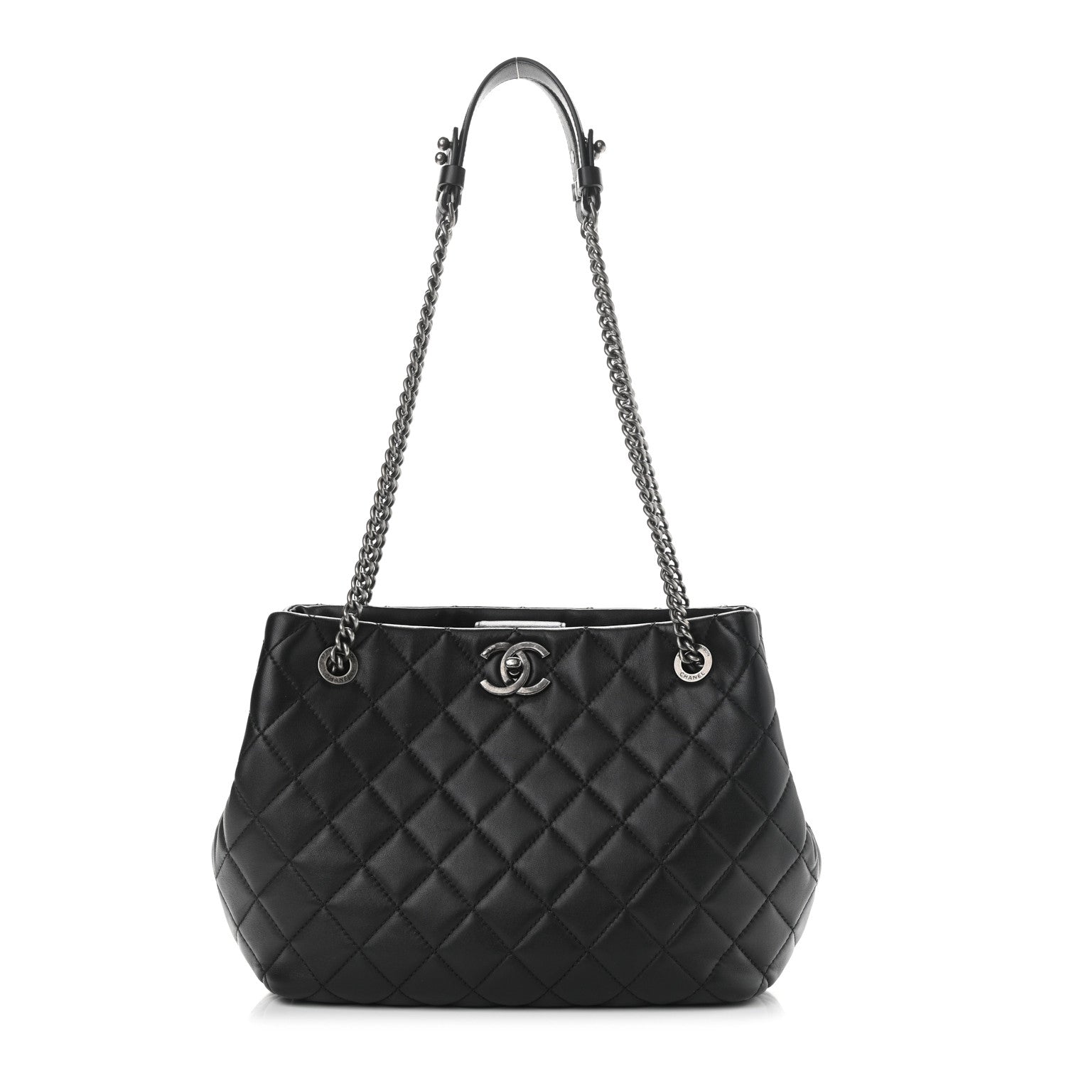 Chanel Lambskin Quilted Accordion Tote Black 1 of 11