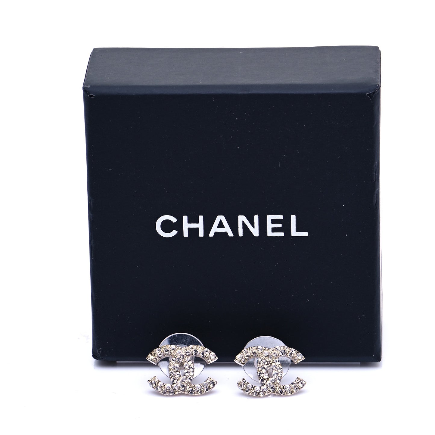 Crystal CC Earrings Silver