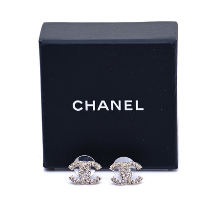 Chanel Crystal CC Earrings Silver 5 of 5