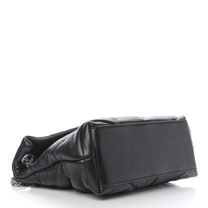 Saint Laurent Lambskin Quilted Small Loulou Puffer Monogram Chain Satchel Black 5 of 11