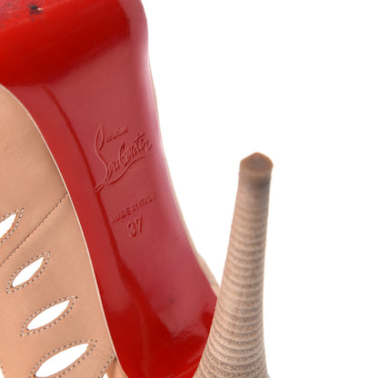 Christian Louboutin Calf Vegetale Griff Sling 120 Pumps 37 Natural Grezzo 9 of 9
