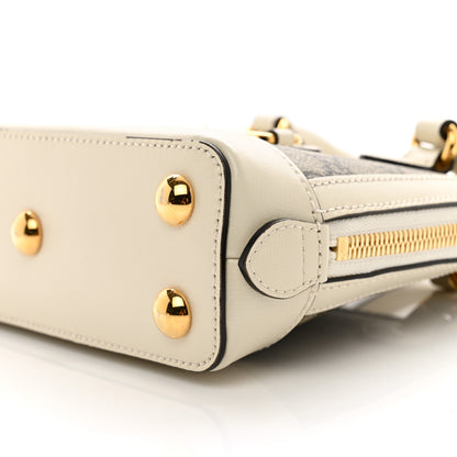 Gucci GG Supreme Monogram Azalea Calfskin Mini Horsebit 1955 Top Handle Bag Beige Ebony Mystic White 10 of 10