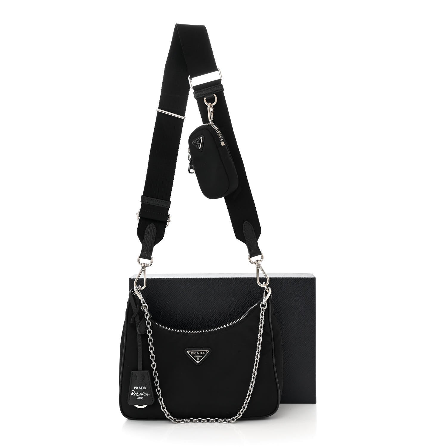 Prada Nylon Re-Edition 2005 Shoulder Bag Black 12 of 12