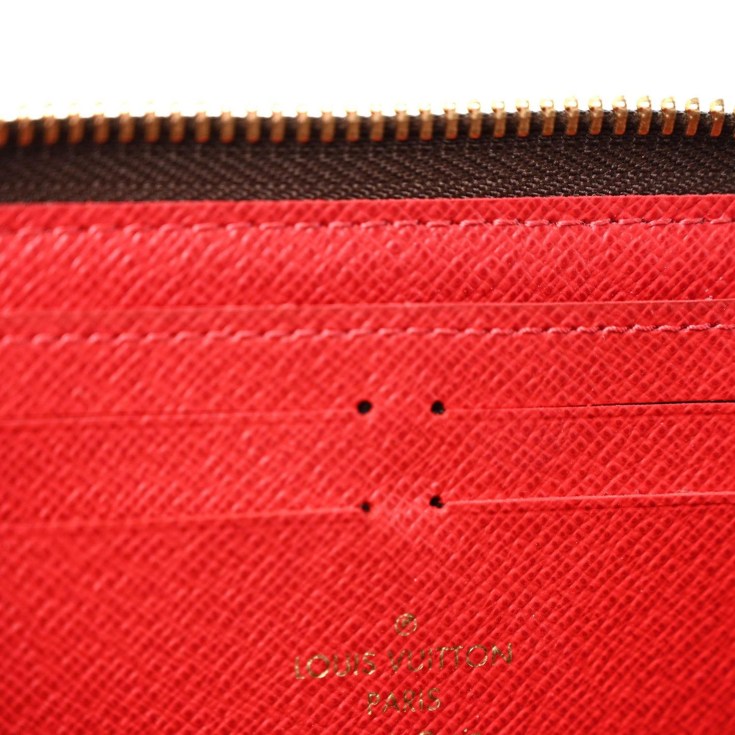 Damier Ebene Clemence Wallet Cherry