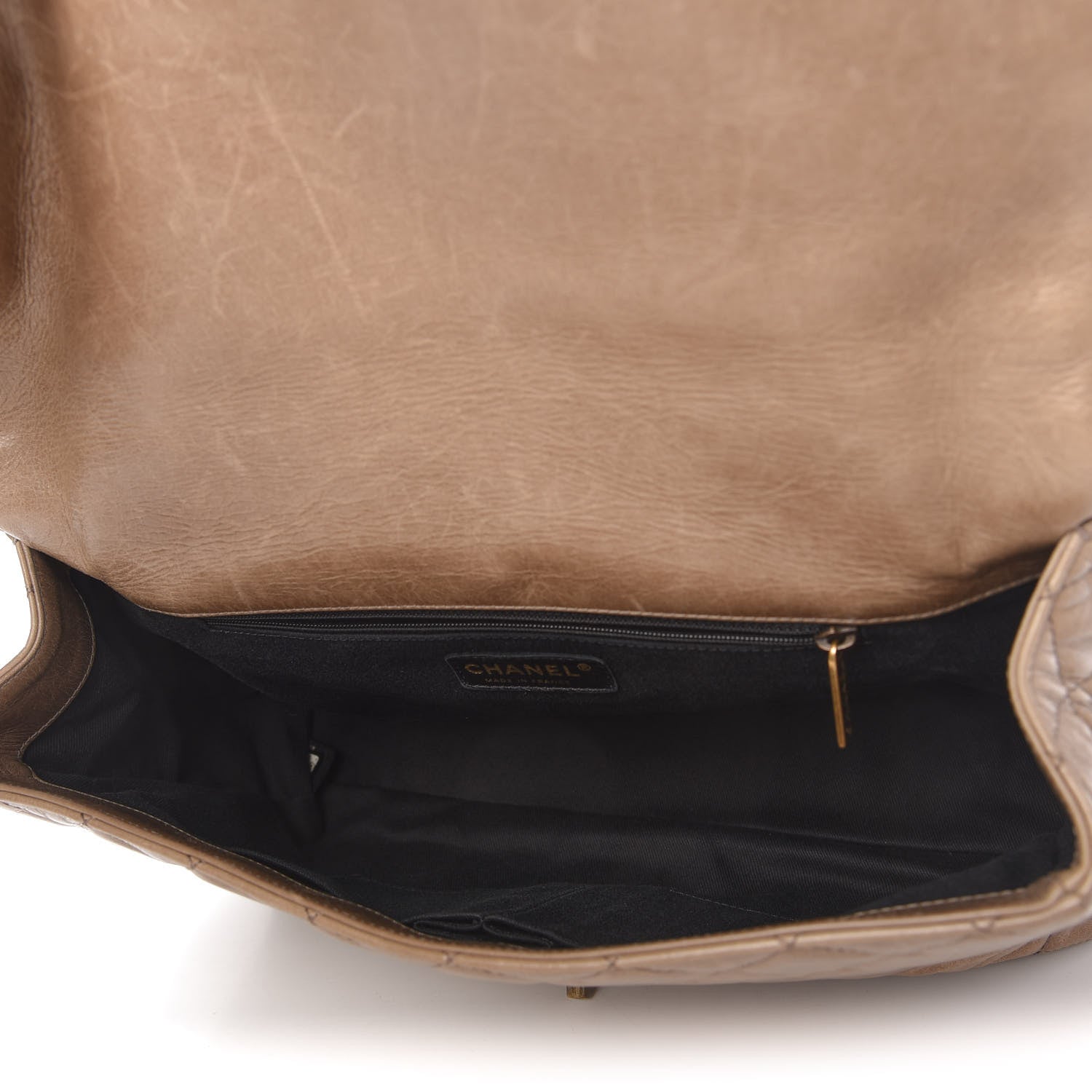 Chanel Glazed Calfskin Large Castle Rock Flap Dark Beige 5 of 10
