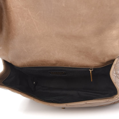 Chanel Glazed Calfskin Large Castle Rock Flap Dark Beige 5 of 10