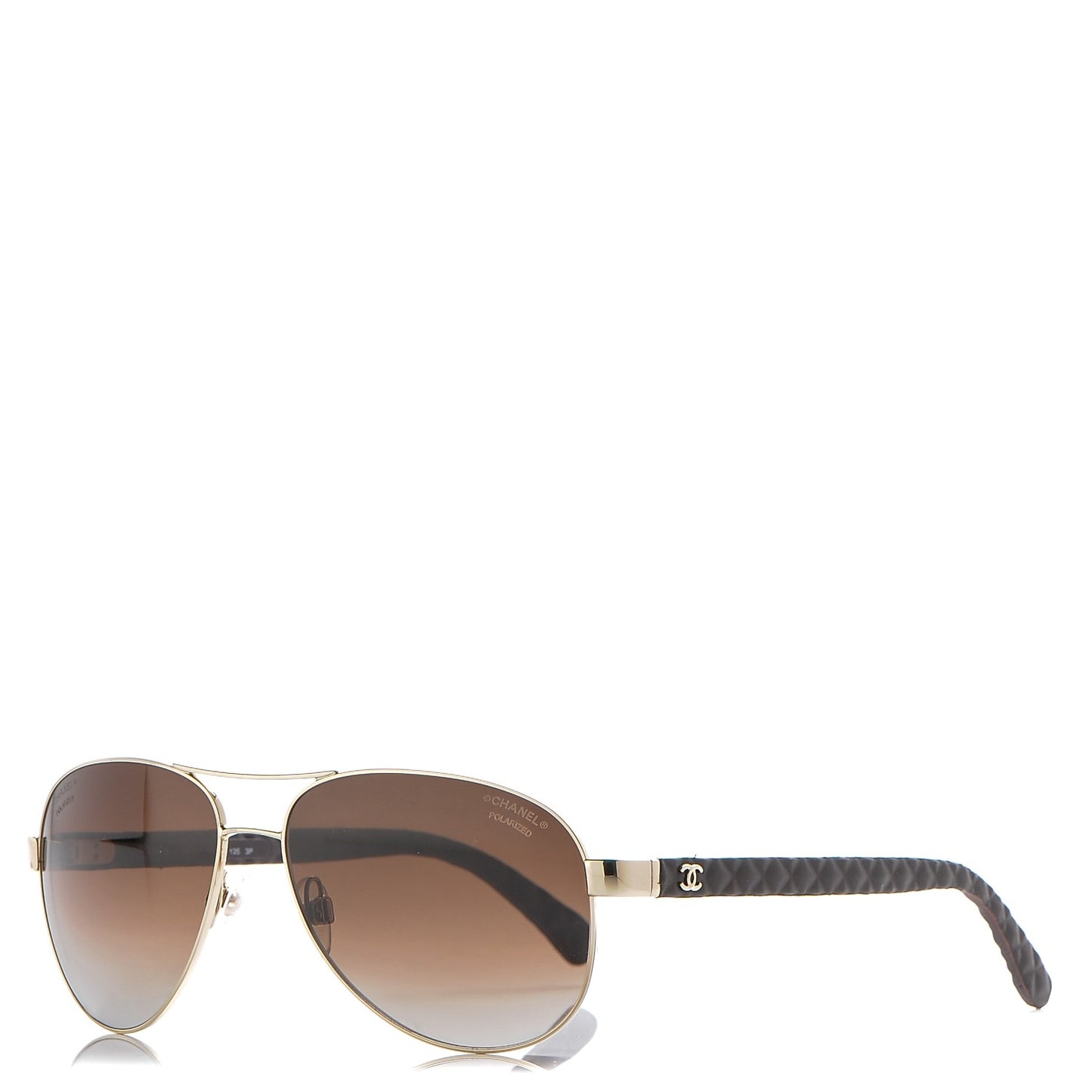 Pilot Summer Polarized Quilted Aviator Sunglasses 4204-Q Gold Brown