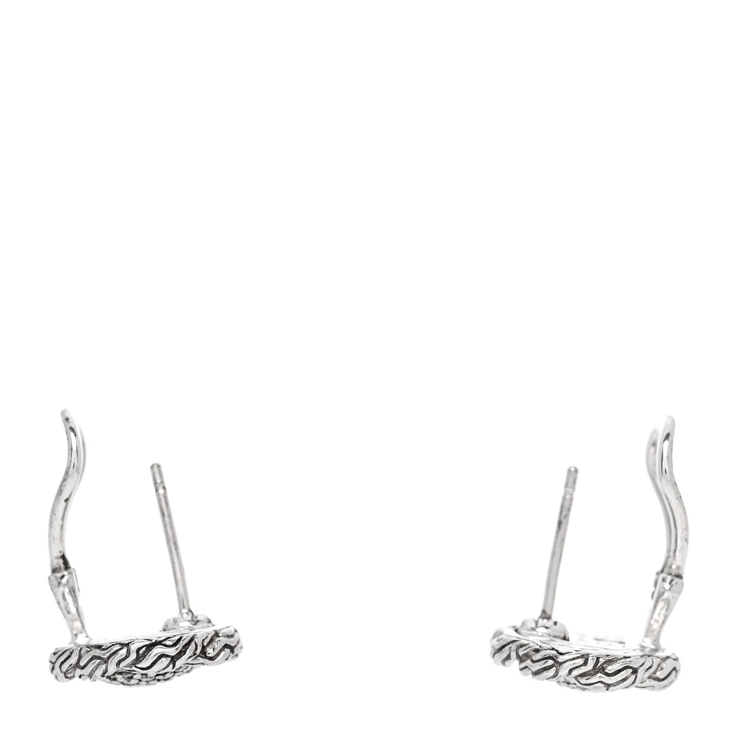 Sterling Silver Diamond Classic Chain Round Pave Earrings