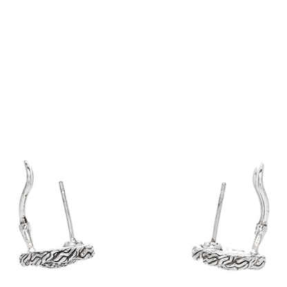 John Hardy Sterling Silver Diamond Classic Chain Round Pave Earrings 3 of 4