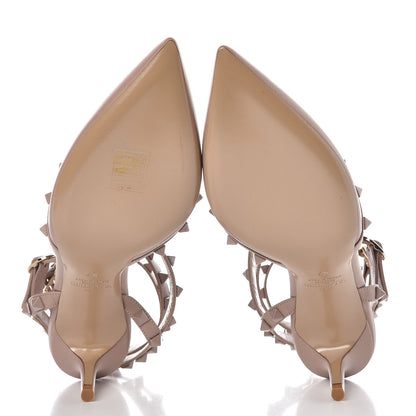 Valentino Garavani Nappa Rockstud Ankle Strap Low Heel Pumps 37 Poudre 5 of 9