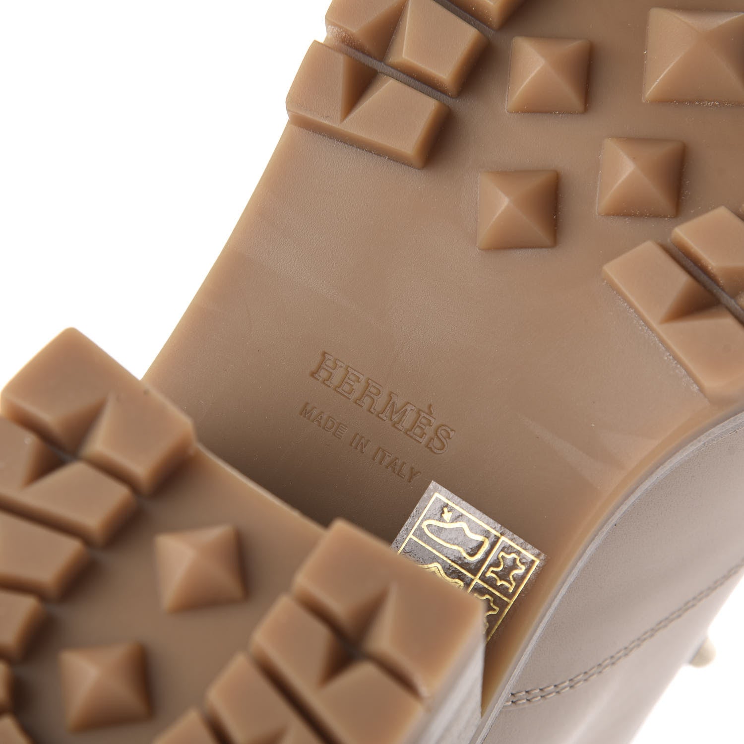 Hermes Calfskin Bridge Ankle Boots 37.5 Beige Grege 7 of 7