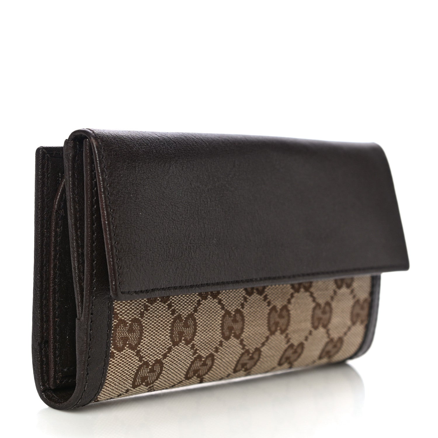 Gucci Monogram Interlocking GG Continental Wallet Dark Brown 3 of 14