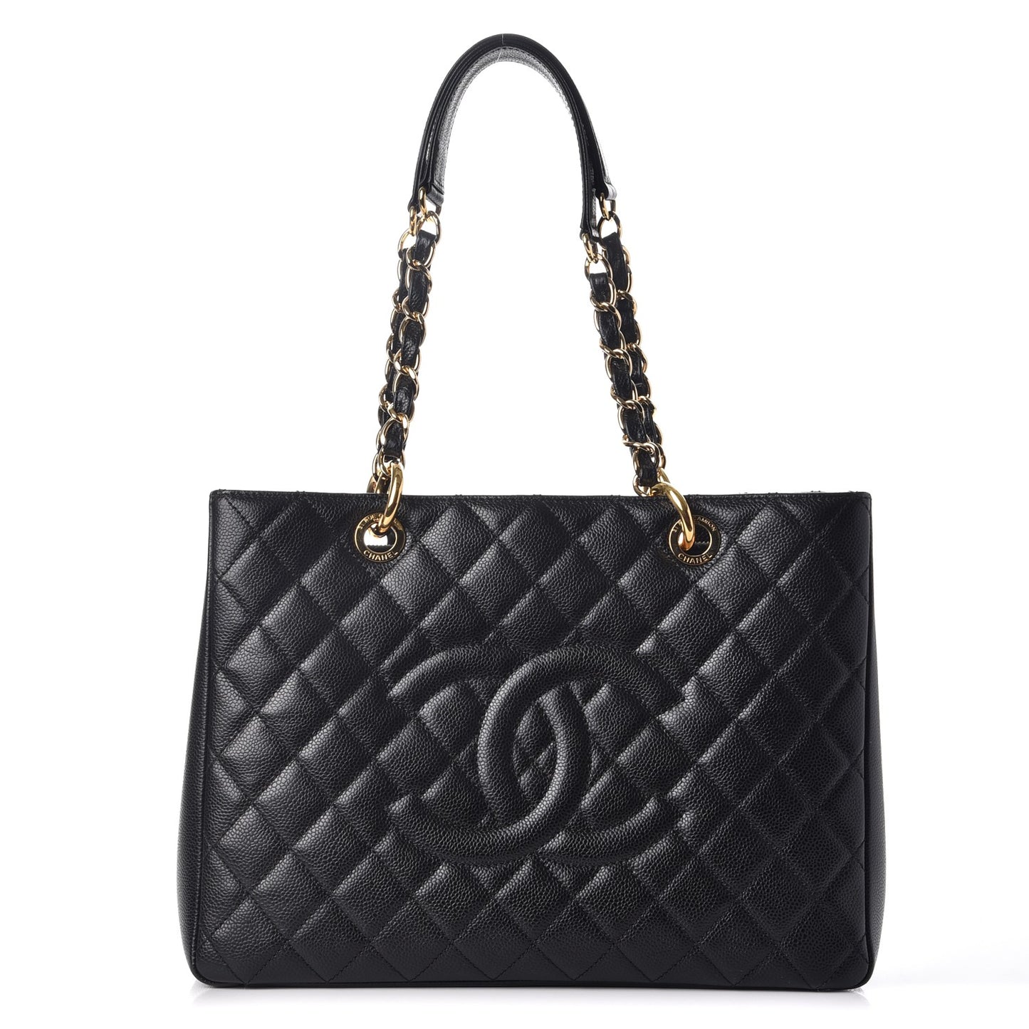 Caviar Quilted Grand Shopping Tote GST Black