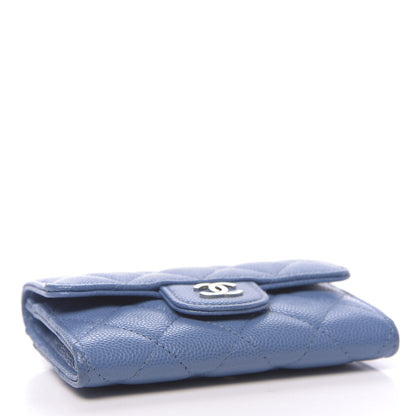 Chanel Caviar Quilted Flap Card Holder Blue 4 of 9