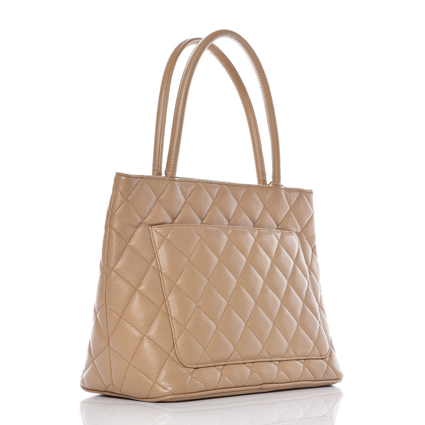 Caviar Quilted Medallion Tote Beige