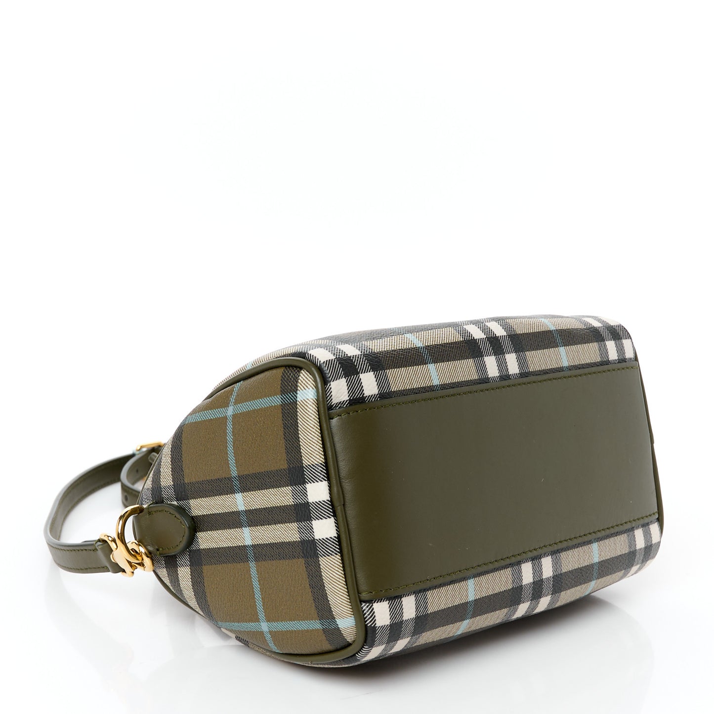 Vintage Check Mini Bowling Bag Olive Green