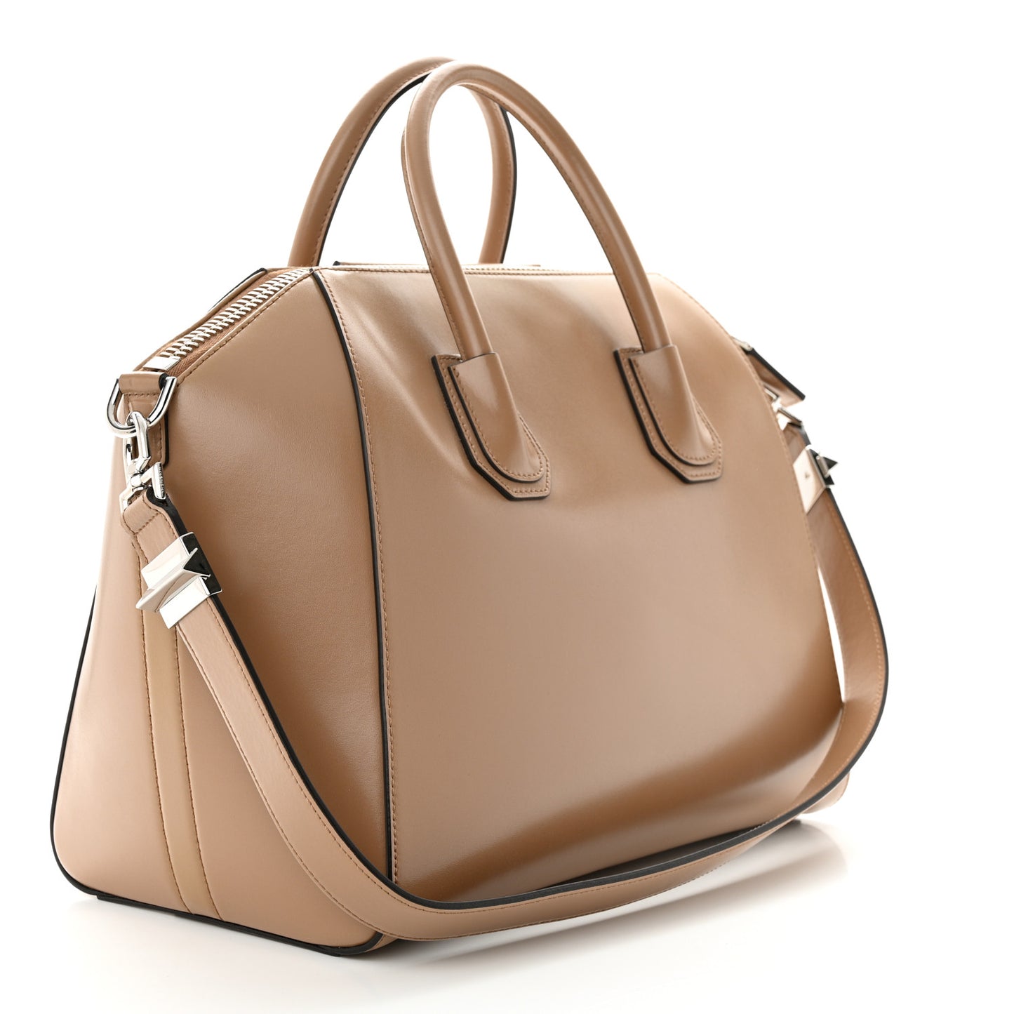 Shiny Lord Calfskin Medium Antigona Dark Beige