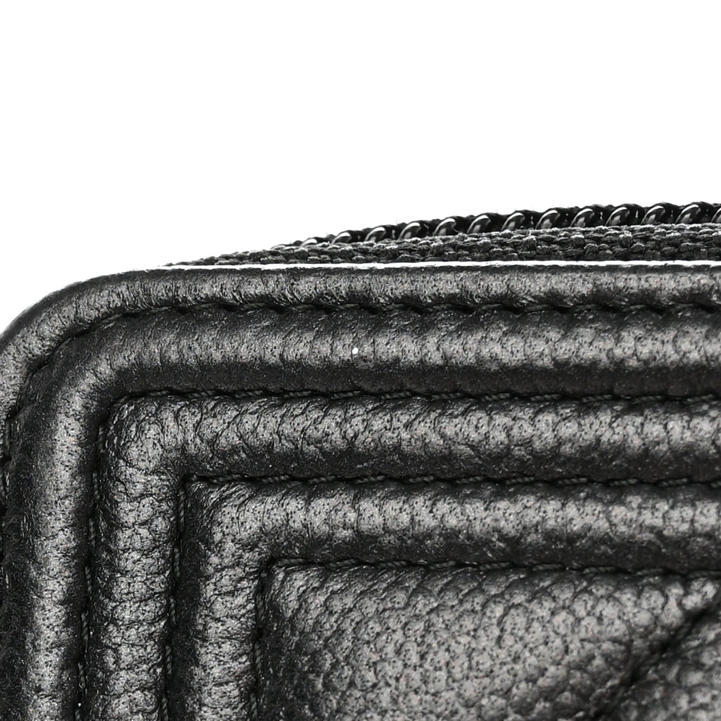 Caviar Quilted Small Boy Zip Around Wallet So Black
