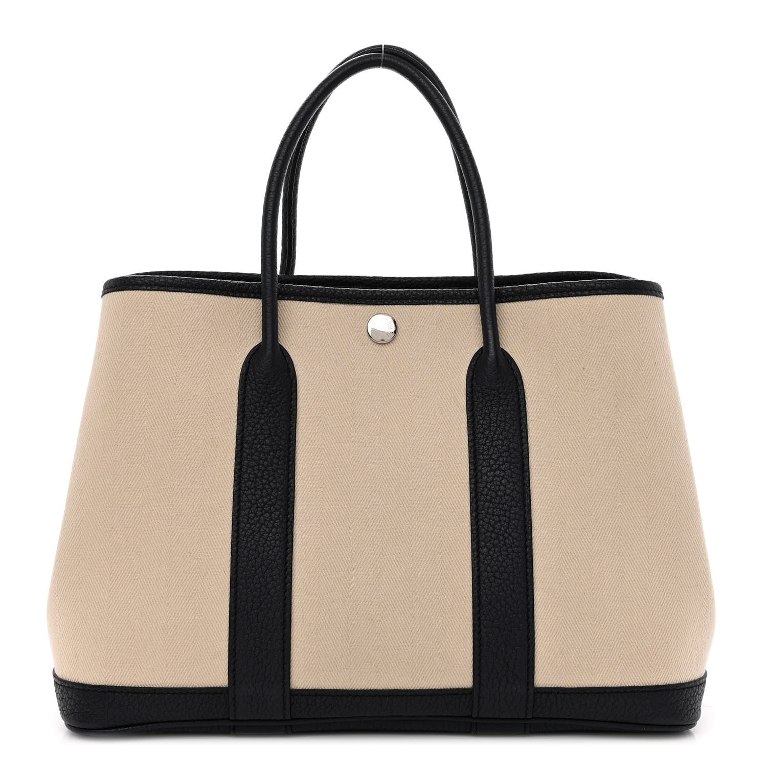 Hermes Chevron Herringbone Toile Negonda Garden Party 30 TPM Tote Trench Bleu Indigo 1 of 9