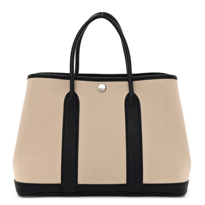Hermes Chevron Herringbone Toile Negonda Garden Party 30 TPM Tote Trench Bleu Indigo 1 of 9
