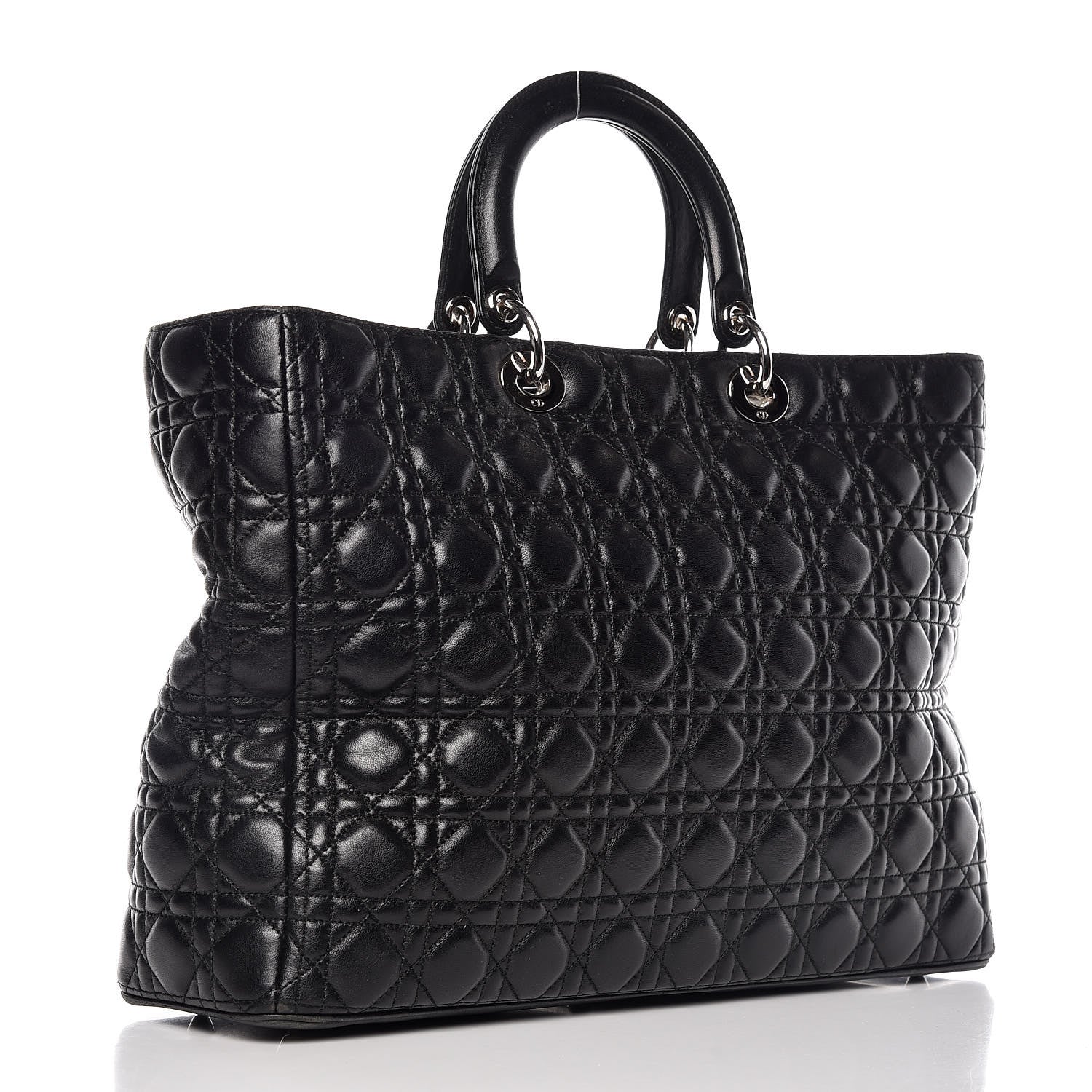 Christian Dior Lambskin Cannage Large Lady Dior Black 3 of 12