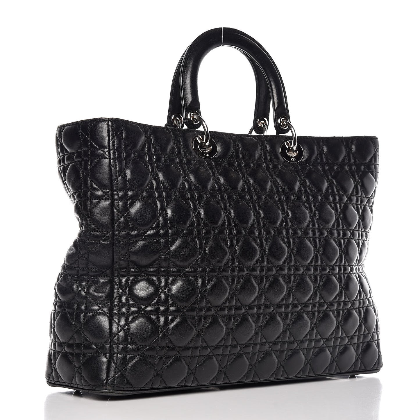 Lambskin Cannage Large Lady Dior Black