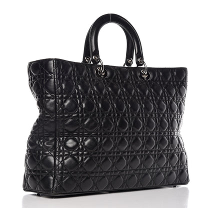 Christian Dior Lambskin Cannage Large Lady Dior Black 3 of 24