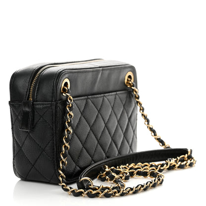 Chanel Shiny Caviar Quilted Small In & Out Camera Case Black 3 of 12