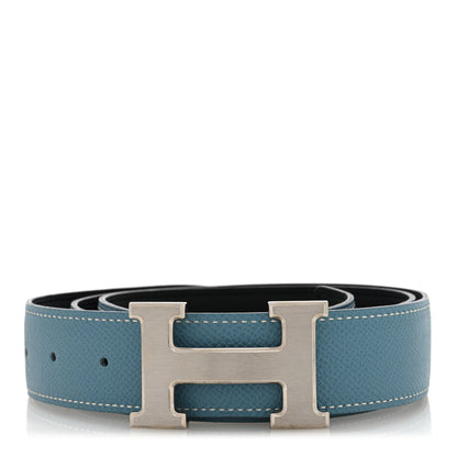 Hermes Swift Epsom 32mm H Belt 90 Black Blue Jean 1 of 4