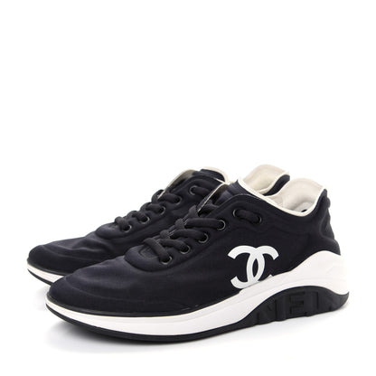 Chanel Lycra CC Sneakers 37.5 Black 3 of 10