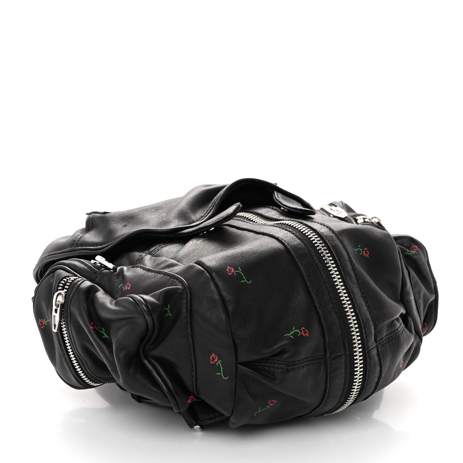 Alexander Wang Lambskin Rose Studded Mini Marti Convertible Backpack Black Rhodium Hardware 4 of 9