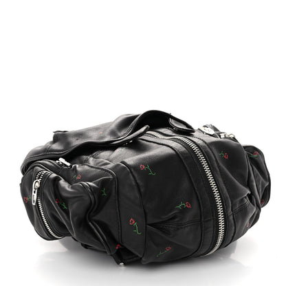Alexander Wang Lambskin Rose Studded Mini Marti Convertible Backpack Black Rhodium Hardware 4 of 9
