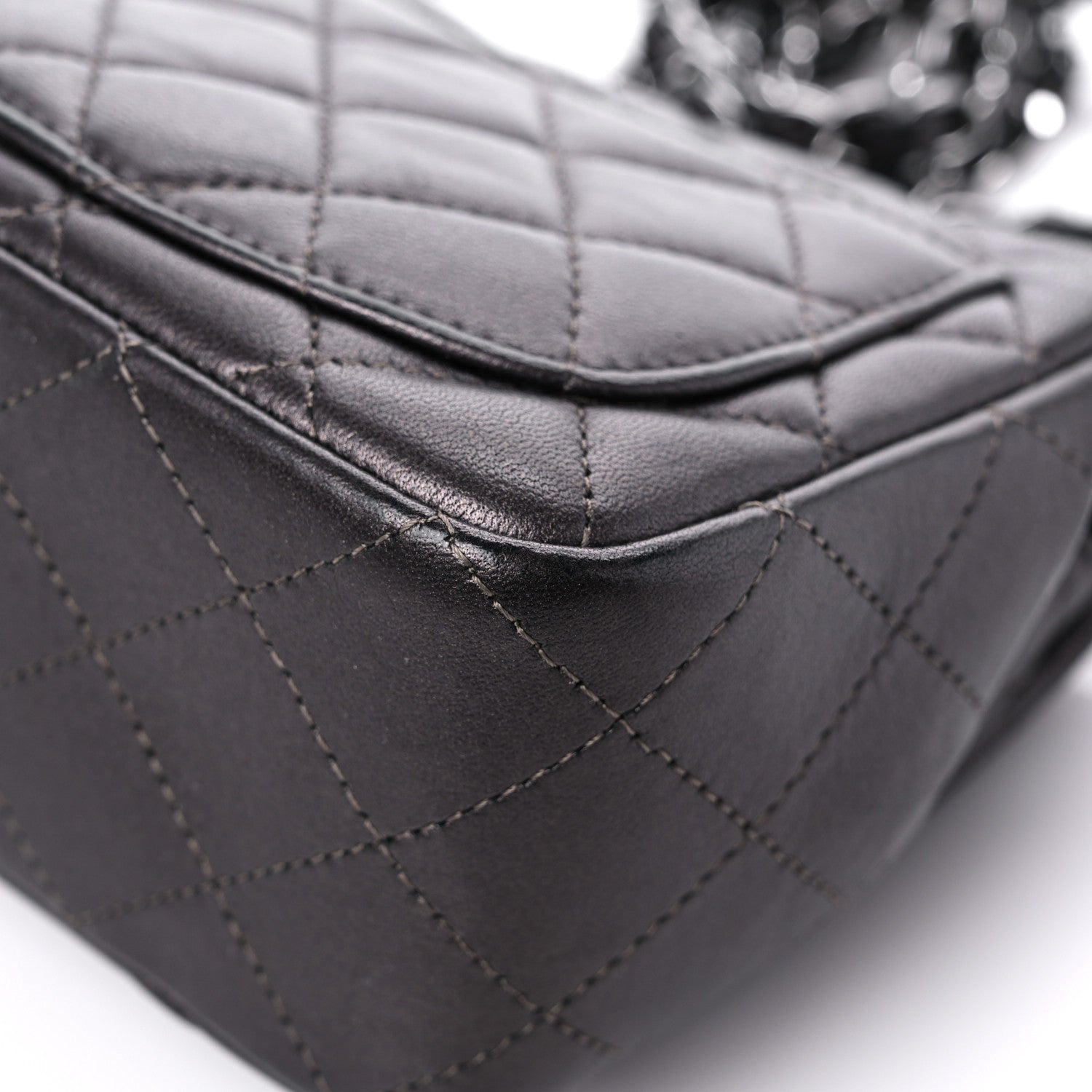 Chanel Metallic Lambskin Quilted Mini Square Flap Brown 11 of 13