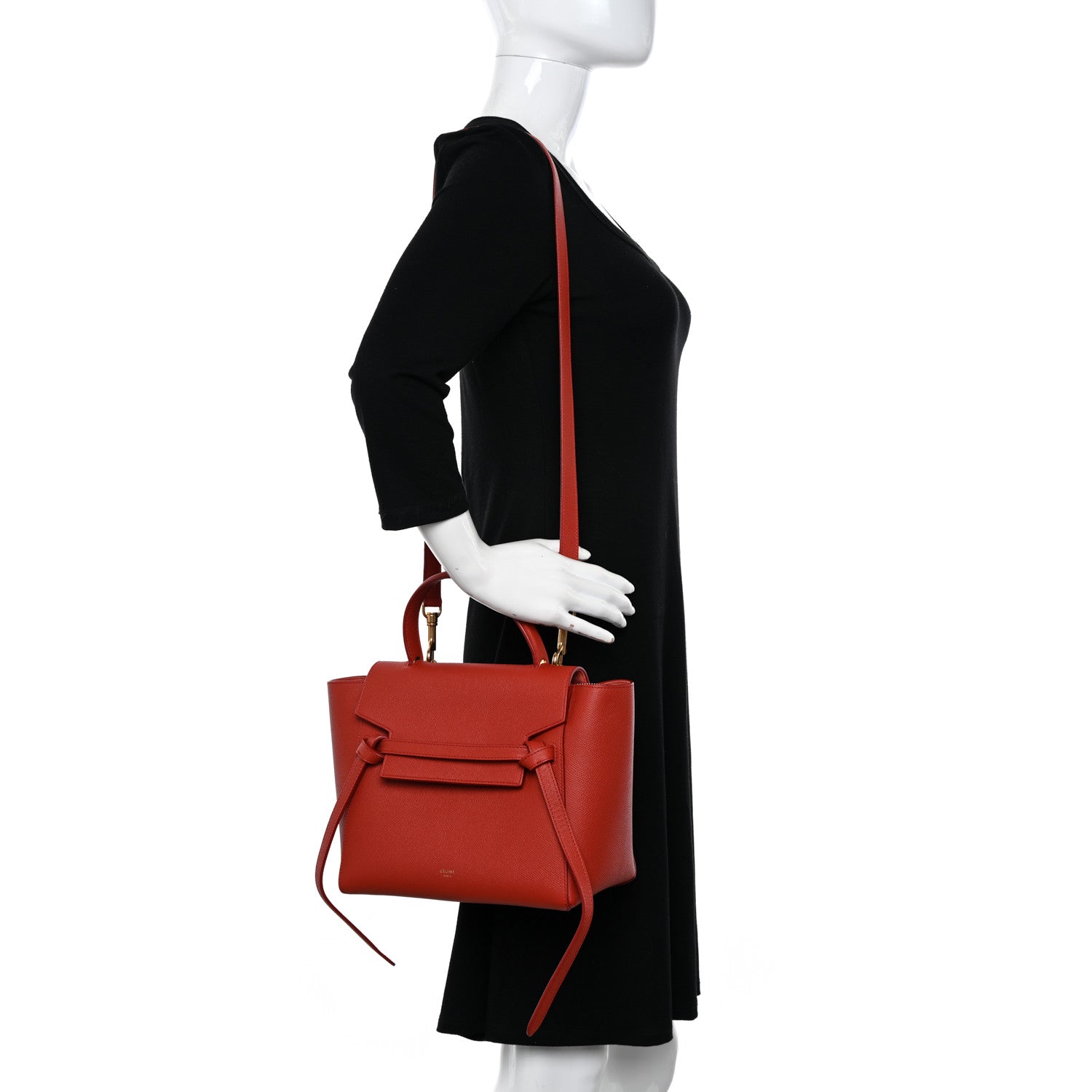 Celine Grained Calfskin Micro Belt Bag Fox Red 2 of 10