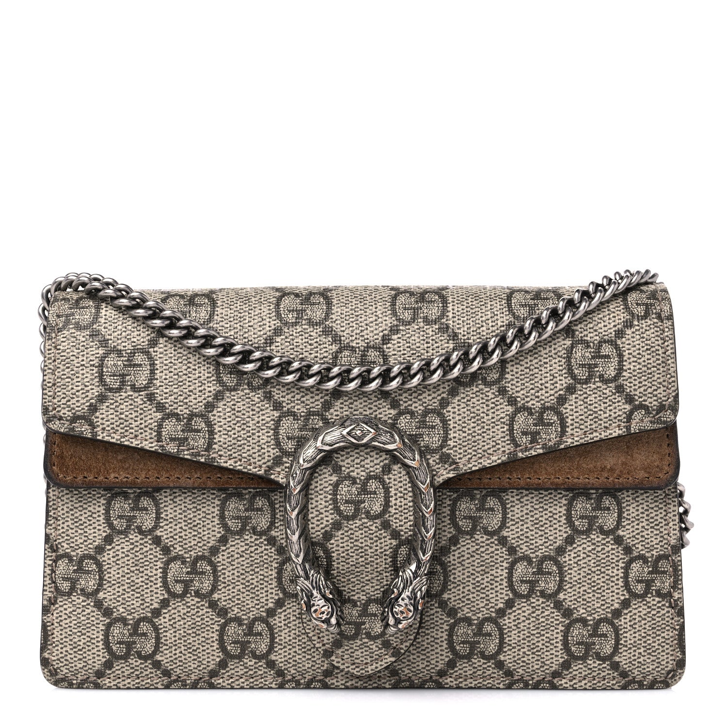 Gucci GG Supreme Monogram Super Mini Dionysus Shoulder Bag Taupe 1 of 12