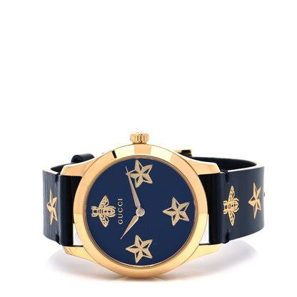 Gucci Stainless Steel Calfskin 38mm G-Timeless Bee Star Quartz Watch Black 2 of 8