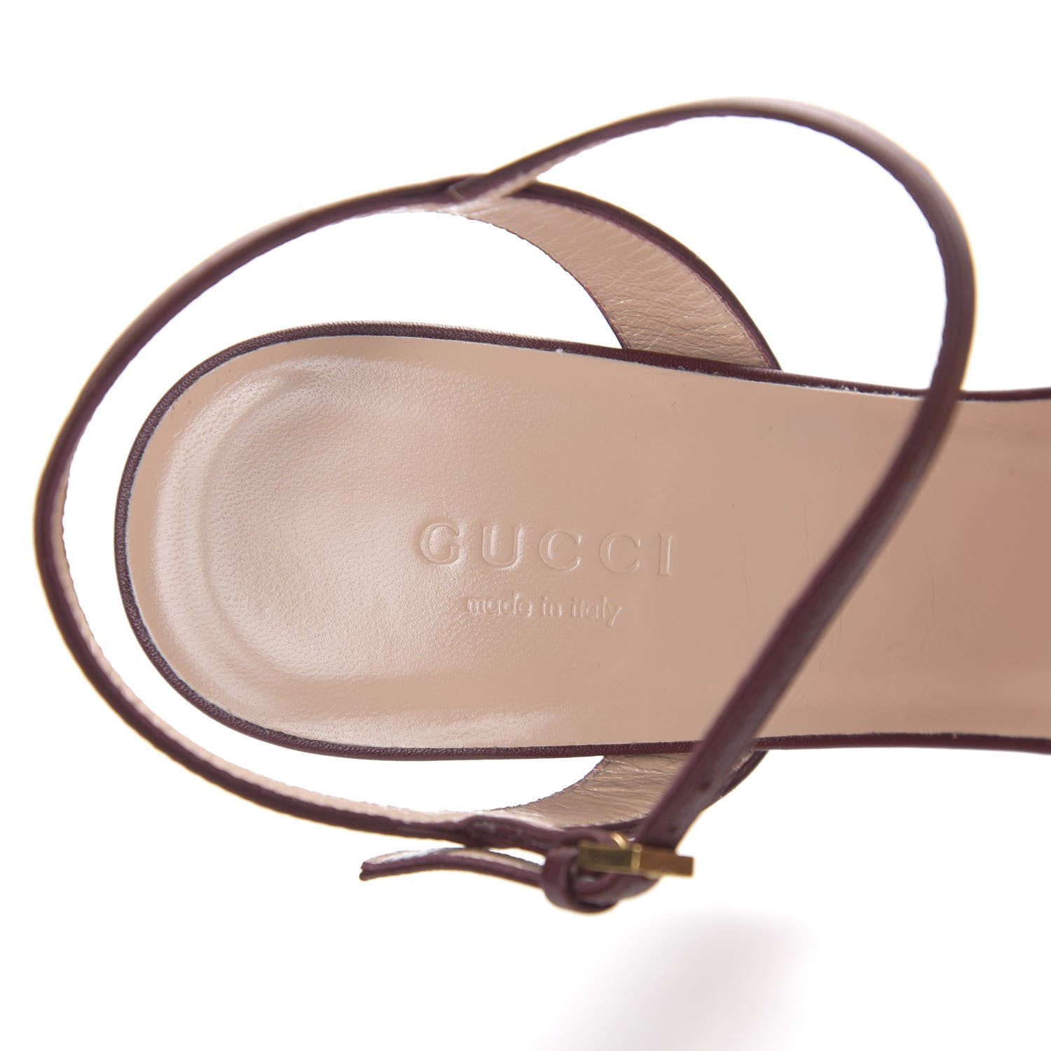 Gucci Lifford Calfskin GG Marmont Ankle Wrap 105mm Sandals 38.5 Vintage Bordeaux 6 of 8
