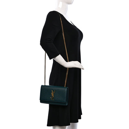 Saint Laurent Grain De Poudre Small Monogram Kate Satchel Sea Turquoise 2 of 8