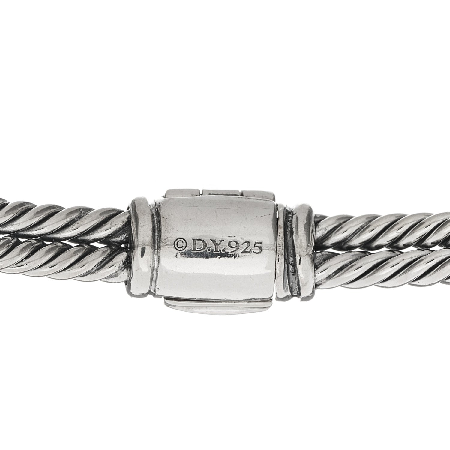 David Yurman Sterling Silver Pave Pink Sapphire 7mm Single Loop Labyrinth Bracelet 3 of 3
