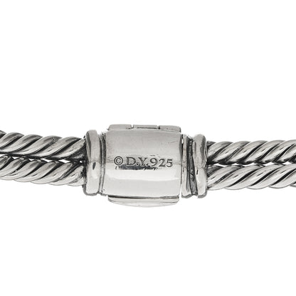 David Yurman Sterling Silver Pave Pink Sapphire 7mm Single Loop Labyrinth Bracelet 3 of 3