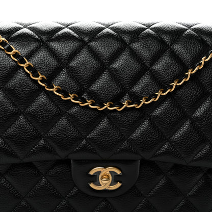 Chanel Grained Calfskin Quilted XXL Travel Flap Bag Black 8 of 10