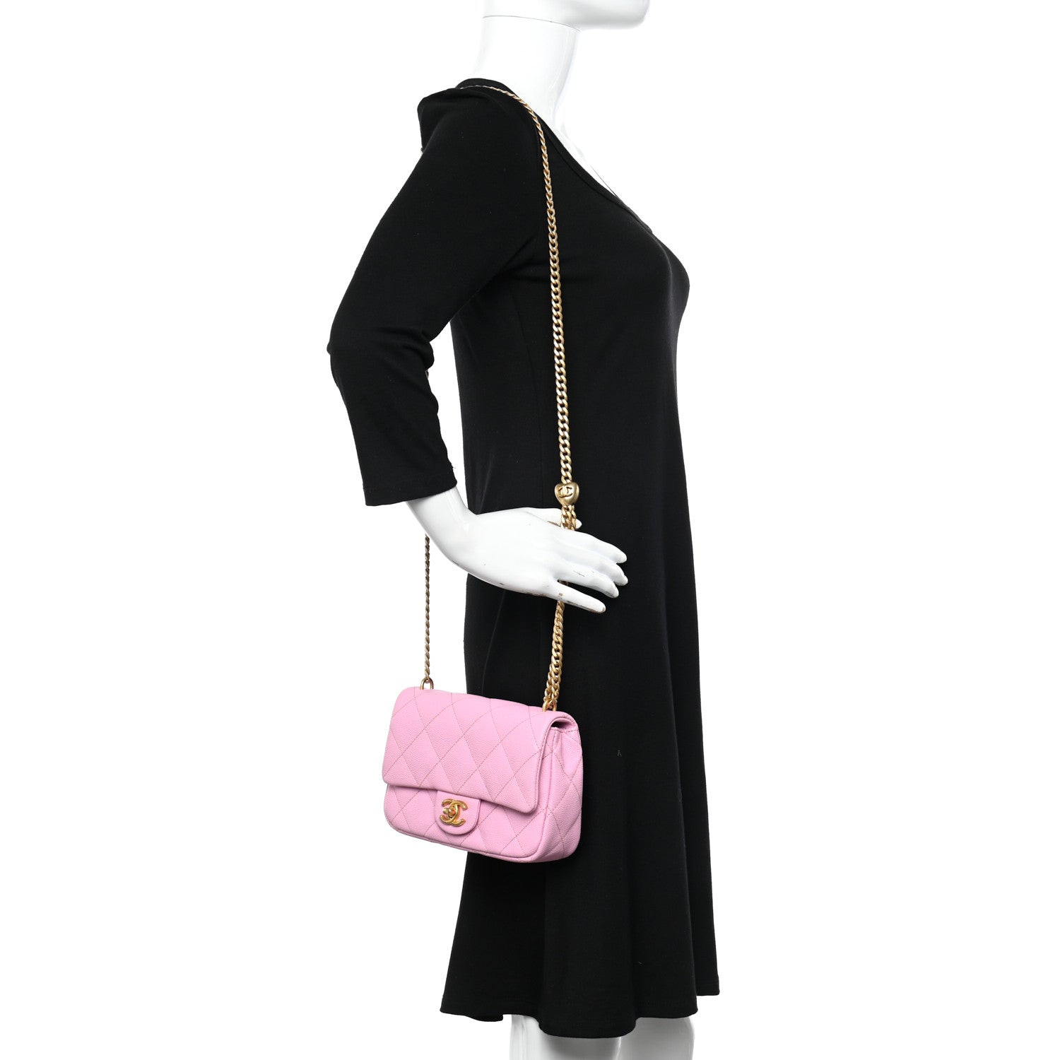 Chanel Caviar Quilted Mini Sweetheart Flap Lilac 2 of 10