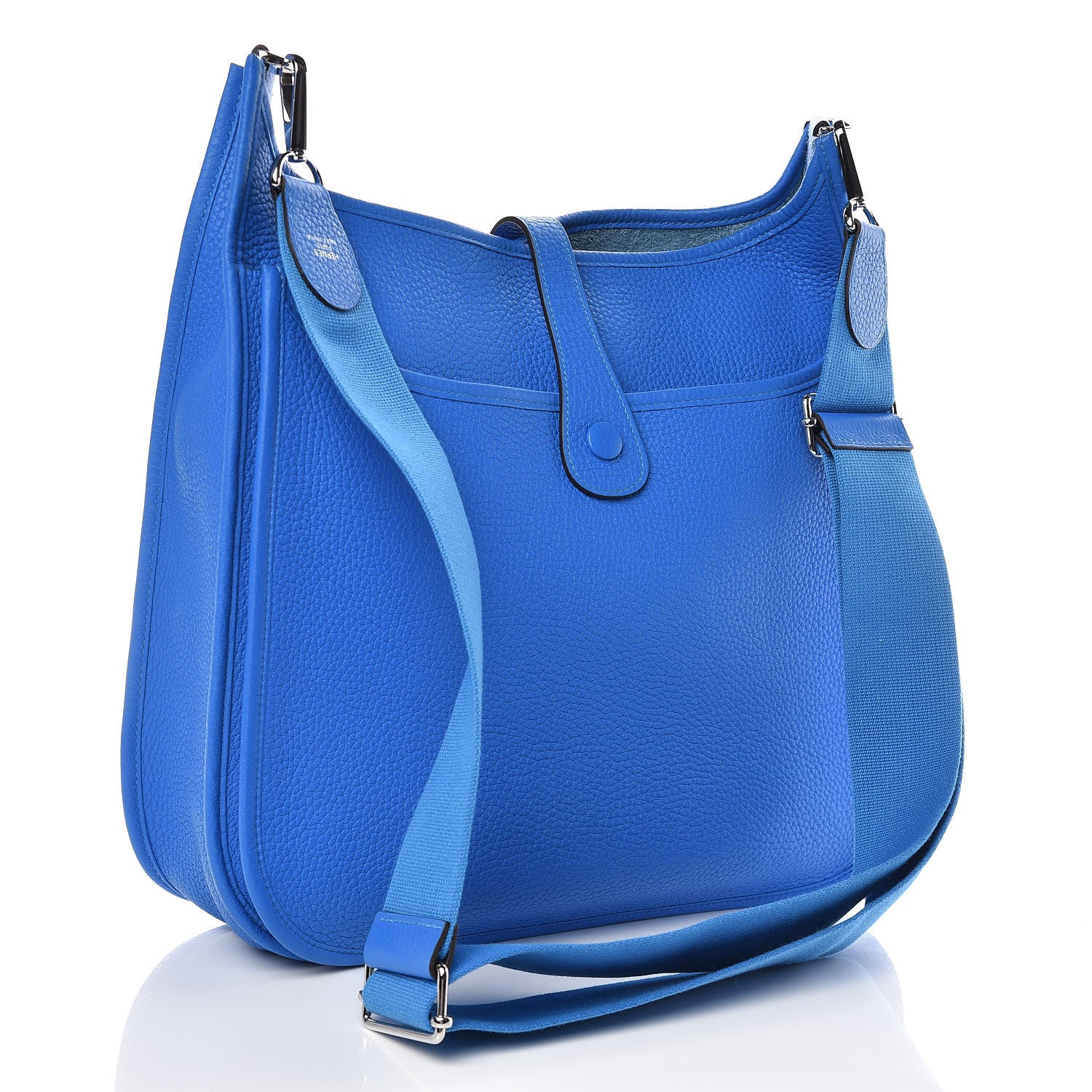 Hermes Taurillon Clemence Evelyne III PM Bleu Hydra 3 of 9